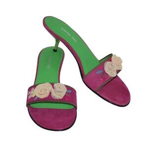 Sacha Too St Lamour Suede Kitten Heel Sandals Womens Shoes 7M